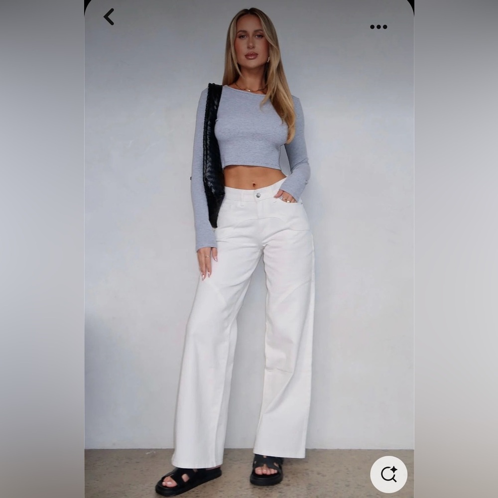 White Fox Sofia Mid Rise White Jeans in XXS